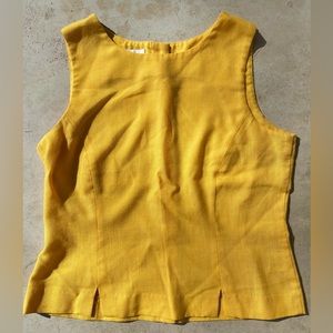 Vintage Canary Yellow Tank w/ Button Detail